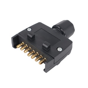 7 Pin Flat Trailer <b>Plug</b> Caravan <b>Adapter</b> Black Plastic Connector For Taillight Signal - Product Image 1