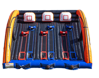 Équipement de location pour fêtes, jeu de basket-ball gonflable en PVC commercial, jeu de carnaval gonflable à vendre