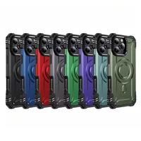 Coque de protection magnétique pour téléphone avec chargeur sans fil et support intégré pour iPhone 17, 16E, 16, 15 Plus, 14, 13, 12, 17 Pro Max