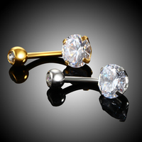Lingchee acier cristal nombril anneau barre haltère balancent corps Piercing Nombril Ombligo nombril anneaux hommes femmes bijoux de corps