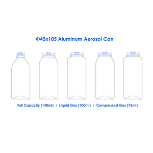 Envase de <span class=keywords><strong>Aerosol</strong></span> Monobloque de Aluminio de 45x105 mm, 140 ml, 100 ml, 75 ml, Recargable, para Cuidado Personal, Spray Corporal, Aerosoles Médicos - Product Image 5