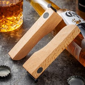 Ouvre-bouteille de bière rapide en forme de clou, en acier inoxydable, avec logo personnalisé, manche en bois de hêtre moyen, écologique - Product Image 5