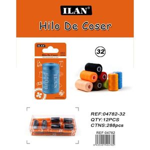 Filo da Cucito Ilan 500m Confezione Assortita Colorata per Uso Generale - Product Image 1