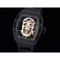 Jam Tangan Mekanis Otomatis Pria Keramik Hitam Unik Skeleton Tourbillon Diver Kualitas Tinggi Edisi Terbatas Power Reserve 50