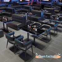 Canapé de restaurant musical, banquette de bar, canapé pour salon de thé, café, petit bar, combinaison table et chaises lumineuses
