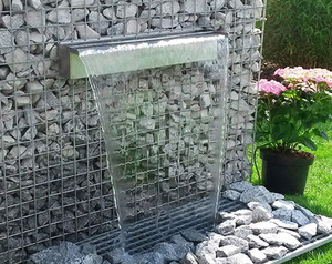 Hotel front cortile cortina d'acqua società fontana bocca giardino comunità in acciaio inox <span class=keywords><strong>cascata</strong></span> di acqua tenda - Product Image 1