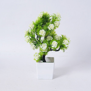 20 في أوعية صغيرة بلاستيكية وهمية بونساي نبات زهور صناعية أشجار في وعاء لديكور الغرفة خزانة كتب ديكور الحمام - Product Image 2