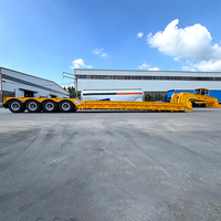 Semi-remorque surbaissée personnalisable à 4 essieux avec suspension mécanique et conception à col de cygne détachable pour engins de génie civil lourds