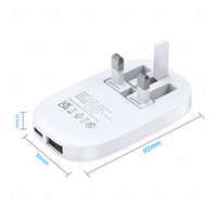Productos de Venta Caliente 2026: Adaptadores de Viaje Ultra Delgados y Rápidos, Cargador de Pared Plano Plegable de 20W con Enchufe UK, Doble Puerto Tipo C y USB-A