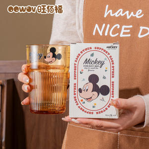 Vaso de Vidrio de 360 ml de la Serie Mickey de Disney, <span class=keywords><strong>Taza</strong></span> para Agua, Café y Leche, para Oficina, Hogar, Regalos y Té de la Tarde - Product Image 1