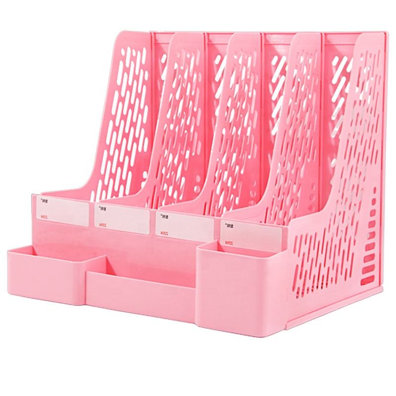 Color Document Sorting Box Storage Rack Sorting Column 4 Columns Office ...
