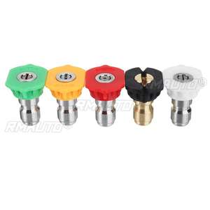 NUEVO Juego de 1/5 Piezas de Boquillas de Acero Inoxidable G1/4 de Conexión Rápida para Lavadora a Presión, Boquilla de Pulverización de Múltiples Grados para Lavado de Autos - Product Image 5