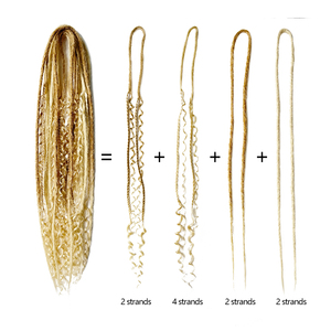 Vente en gros 24 pouces pré bouclé <span class=keywords><strong>Crochet</strong></span> cheveux 10 brins droite Boho boîte tresse Double extrémité dreads serrure extension de cheveux - Product Image 4