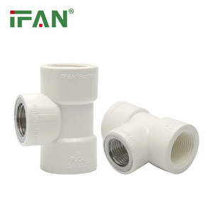 IFAN vert et blanc <span class=keywords><strong>en</strong></span> laiton femelle <span class=keywords><strong>té</strong></span> pvc raccord de <span class=keywords><strong>plomberie</strong></span> raccord de tuyau fileté pvc pour l'eau d'approvisionnement - Product Image 1