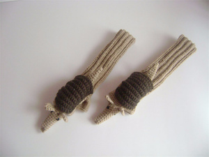Mitaines en tricot d'animaux au crochet en gros, costumes d'animaux faits à la main, chauffe-bras longs sans doigts, gants marionnettes personnalisés - Product Image 3