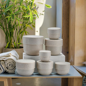 Récipients cosmétiques en paille de blé écologique 200g/500g Pot de crème en plastique pour l'emballage de lotion de soin de la peau de crème de visage de cheveux - Product Image 1