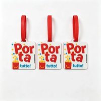 Étiquette de bagage personnalisée en PVC gaufré 3D, étiquette de valise en caoutchouc souple imperméable, cadeau promotionnel de voyage avec logo personnalisé