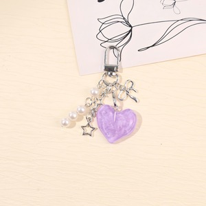 Korean Style 3D Cartoon Resin Heart Pendant-Durable &amp; Eco-Friendly <strong>Keychain</strong> with Star &amp; Bow for Bag &amp; Phone Decoration - Product Image 4