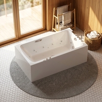 Baignoire rectangulaire en acrylique pur avec 12 jets, baignoire avec jacuzzi pour la maison, grossiste, fournisseur, exportateur, fabricant