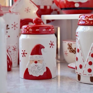Vaso <span class=keywords><strong>di</strong></span> zucchero in ceramica decorativo 3D regalo <span class=keywords><strong>di</strong></span> natale dipinto a mano in ceramica barattoli <span class=keywords><strong>di</strong></span> caramelle <span class=keywords><strong>di</strong></span> natale - Product Image 3