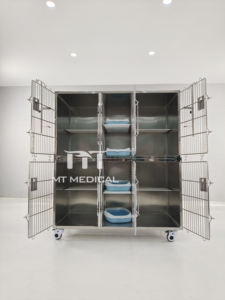 MT Hôpital vétérinaire médical 304 Équipement en acier inoxydable Clinique de cage vétérinaire pour animaux de compagnie, chiens et chats hospitalisés - Product Image 3