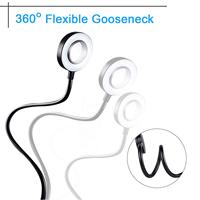 Support de téléphone portable Tianmei 3,5 pouces (9 cm) flexible avec anneau lumineux pour diffusion en direct / maquillage, style clip de table