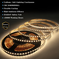 Bande LED SMD 2835 24V 12V 120 LED/m, ruban LED flexible à façonner soi-même pour rétroéclairage TV domestique, rouleau de 5m/10m