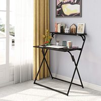 Échantillon GRATUIT Bureau d'ordinateur pliable, table PC à 2 niveaux pour le bureau à domicile, poste de travail pour petit espace, sans assemblage