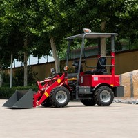 Mini-chargeuse sur pneus 1 tonne, petite chargeuse frontale avec godet pour usage agricole, construction et jardinage