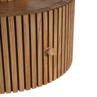 Table d'appoint unique à quatre feuilles de trèfle - Design moderne, base en bois massif, hauteur réglable, rangement pour salon, chambre à coucher, petits espaces