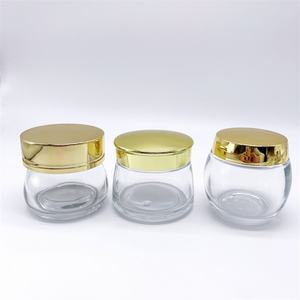 ขวดแก้วใสขนาด 50 กรัม 100 กรัม สำหรับครีมทาตัว/ใบหน้า/รอบดวงตา ปากกว้าง ทรงกลม พร้อมฝาโลหะสีเงิน/สีทอง - Product Image 3