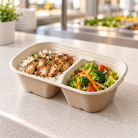 Contenant alimentaire moulé en bagasse QSR Choice pour la restauration rapide à emporter et l'emballage des repas en restaurant