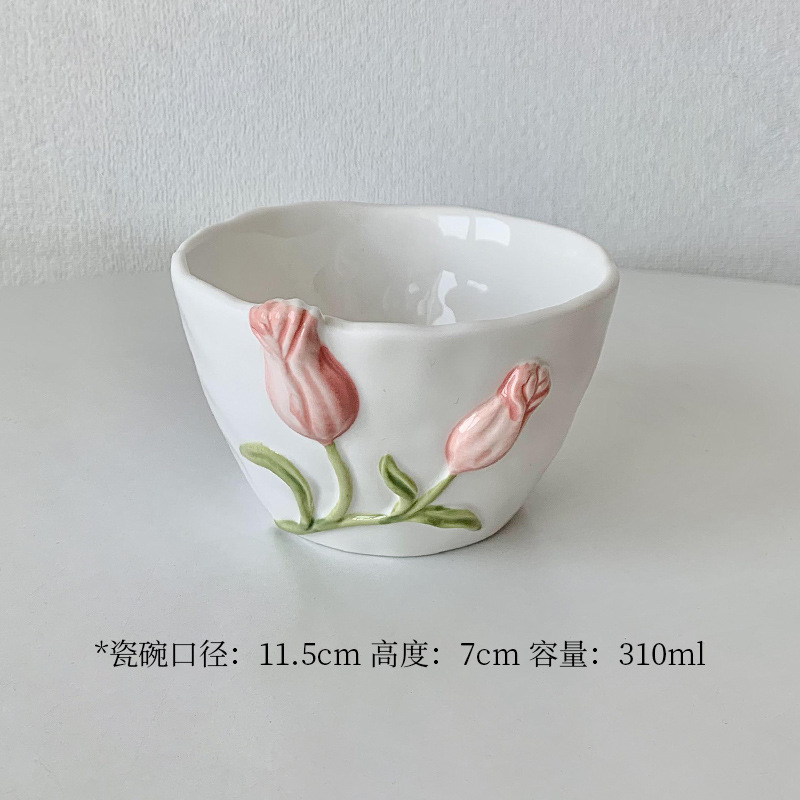 Pink tulip bowl [ready stock]