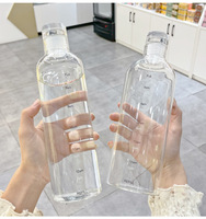 Bouteille d'eau en verre borosilicaté Factory Fashion haute avec mesure