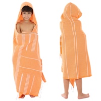 Judy Tas Konvertibel Anak-anak Berkerudung Handuk Pantai Konvertibel Handuk Mandi Turki Peshtemal Poncho-Tas Penyerap Super 100% Katun