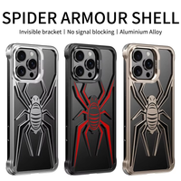 Nouvelle coque de téléphone en alliage d'aluminium électroplaqué de luxe, antichoc, avec support de caméra et dissipation thermique pour 17/16/14/13/15 ProMax