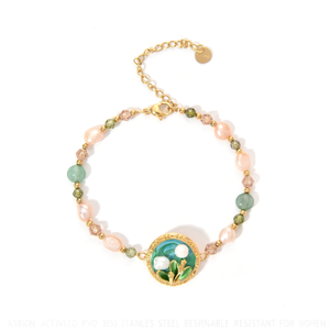 Fashion <b>Beaded</b> <b>Bracelet</b> PVD <b>Gold</b> Plated 316L Stainless Steel Sustainable Resistant Jewelry for Women - Product Image 2