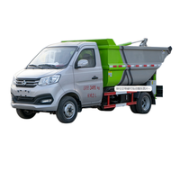 Camion benne basculante manuelle diesel 4x2 de haute qualité avec système de levage de bacs à ordures et grattoir de compression moteur