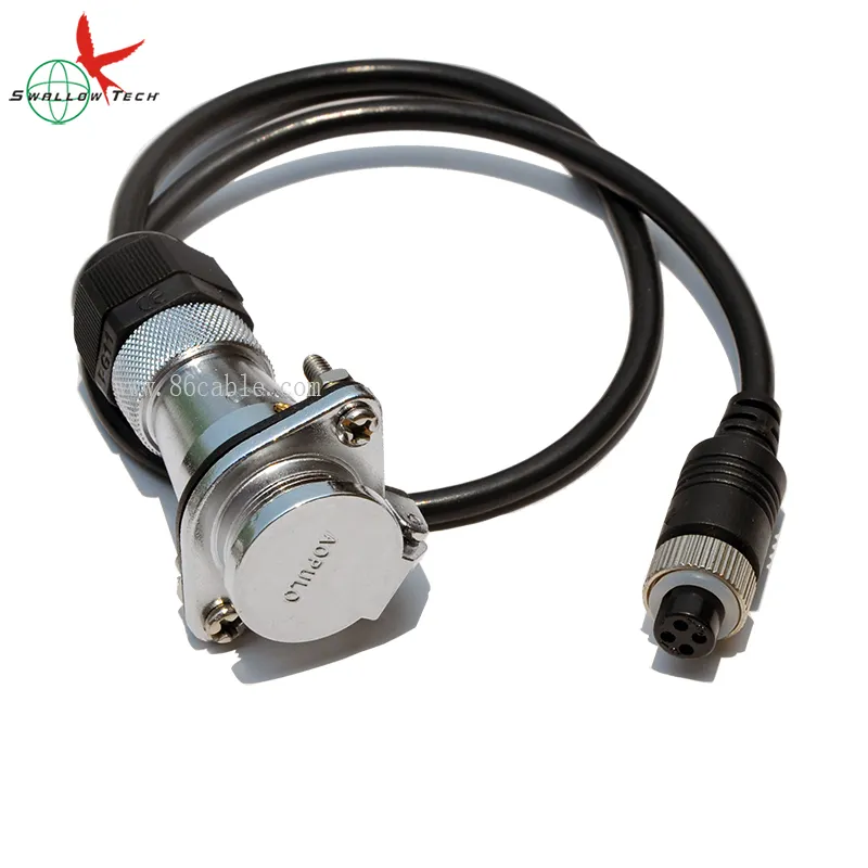 12V 24V pin xoắn ốc Trailer máy ảnh cáp 4Pin xe tải Trailer phía sau xem camera cáp với 1CH