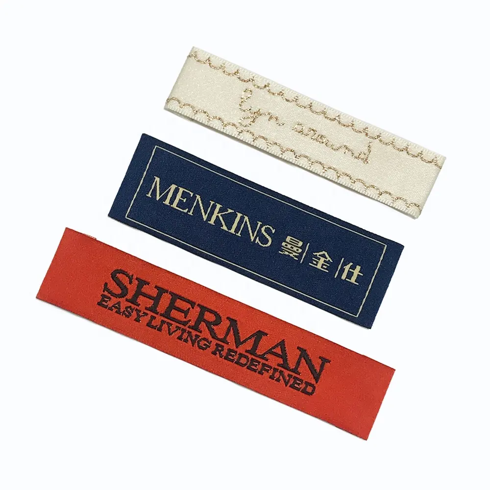 Shenzhen preço de fábrica personalizado roupas colarinho tag tecido tecido rótulo
