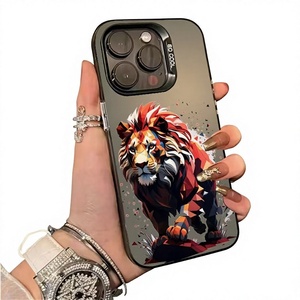 Nouvelle coque de téléphone PC inspirée du <span class=keywords><strong>lion</strong></span> pour modèles 16/15/14/17 Pro, design premium, antichoc, styles européens et américains - Product Image 1