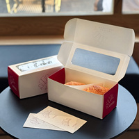Boîte à pâtisserie rectangulaire écologique personnalisée de qualité alimentaire pour gâteaux, pâtisseries, desserts à emporter avec fenêtre transparente