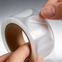 Étiquettes d'étanchéité transparentes en BOPP, autocollantes, rondes de 1 pouce (25 mm), imperméables, en rouleau, pour logo personnalisé