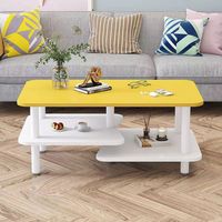 Table basse rectangulaire à double niveau, style nordique moderne, durable, pour petit appartement, salon, balcon