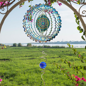 Mandala Wind Spinner Stainless Steel Hanging 3D Wind Sculptures Outdoor Garden Spinner Decoration Gifts for Mom Dad Women Men - Product Image 5