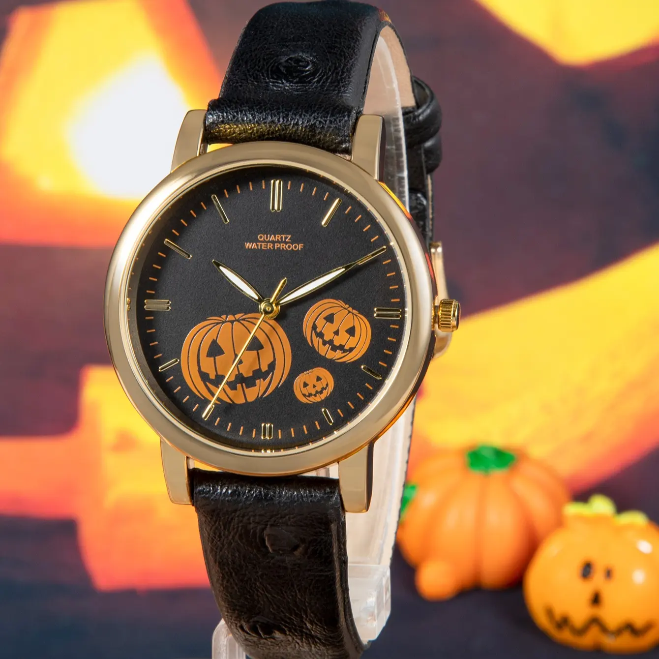Tùy chỉnh thực hiện thương hiệu của riêng bạn thạch anh Đồng hồ đeo tay logo đồng hồ độc đáo thạch anh đồng hồ, sang trọng Thời Trang Halloween phụ nữ da xem