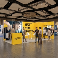 Stand d'exposition modulaire en aluminium 10x20 pieds avec rangement suspendu, cabine portable pour salon professionnel