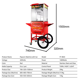 Máquina de Palomitas de Maíz de Gran Tamaño y Carrito, Personalización de Marca, Máquina <span class=keywords><strong>El</strong></span>éctrica Comercial para Palomitas de Maíz - Product Image 2