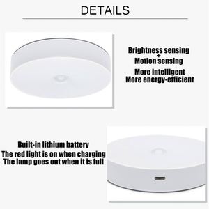 PIR Motion Sensor <b>LED</b> Night <b>Light</b> <b>USB</b> Rechargeable Night Lamp for Kitchen Cabinet Wardrobe Lamp Staircase Wireless Closet <b>Light</b> - Product Image 3