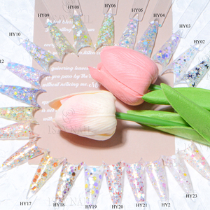 ISAYNAIL Logo personnalisé paillettes paillettes longue durée 24 couleurs floraison acrylique Dip poudre pour Salon et bricolage Nail Art - Product Image 2